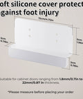 Dimensions of Under Cabinet Foot Pull Hands Free Trash Drawer Opener with Adhesive Strips and Screws, showing 12cm width and 2cm thickness