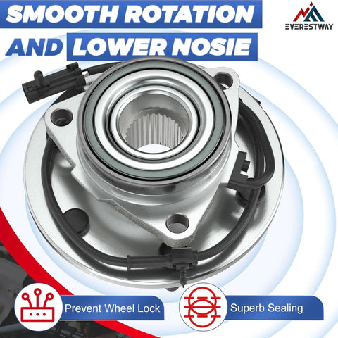 Front Wheel Hub Bearing Assembly With ABS For Chevy Silverado 1500 4WD And GMC Sierra 1500 4WD, 2000 Through 2006 Yukon XL 1500 AWD