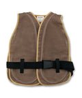 Low Profile Vortex Cooling Vest Engineered With Rugged Breathable Material And A Secure Nylon Belt, beige color, compact design for work.