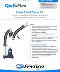 QwikFlex 24 Inch In Line Sump Pump Check Valve Installation Kit For Offset Or Hard To Reach One And A Half Inch Pipe Connections
