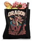 Survivor Dragon Boat Racing Tote Bag For Paddlers And Teams with dragon design, wide straps, filled with groceries and flowers.