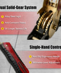 Close-up of Heavy Duty Ratchet Chain Binders with Grab Hooks 5400 Lbs Working Load Limit, showing gear system and handle.