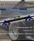 Car Steering Wheel Level Alignment Tool Featuring 0.1 Degree Accuracy Max Dia 13.8 Inch, digital display aligning steering wheel.