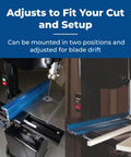 Pro Level Band Saw Fence With Hella Precise Drift Adjustment And Laser Cursor For 14 Inch Woodworking Bandsaws showing adjustable two-position mount.