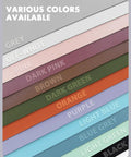 Color options for Double Sided Leather Desk Pad With Eco Cork Backing, including grey, pink, brown, green, orange, and more.