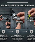 Cleanshot Shut Off Swivel Joint Replacement For 7/8 Inch Airless Paint Sprayers Stainless Steel Construction Pro Grade Valve Assembly Easy Install Complete Package No Extra Parts Needed Durable Leak Free Performance, 3-step install guide