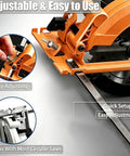 12 Inch Circular Saw Guide With Smooth Roller Rail And Adjustable Rip Fence For Dead Straight Cuts Hassle Free Woodworking with easy adjustment features.
