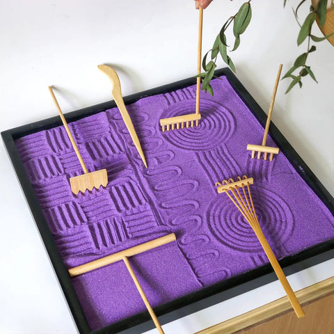 Mini Zen Garden Rake Stamp Set For Desk Stress Relief And Focus Dope Rock Sand Garden Accessories For Office Desk Vibe Gift