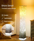 61 Inch Tall Floor Lamp With Remote, Modern Column LED Floor Light in bedroom, showcasing brown gradient lampshade.