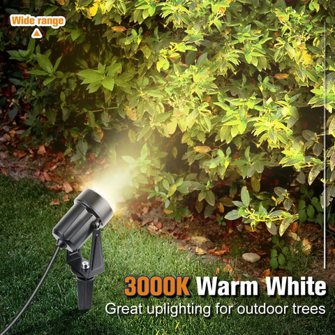 Low Voltage LED Landscape Light Kit With Transformer 76ft Wire 6 Waterproof Garden Spotlights Warm White 3000K lighting bush
