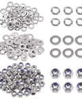 150 Pcs Metric 304 Stainless Steel M6 Hex Lock Nuts, Flat Washers, And Split Lock Washers Kit For Home, Auto, And Shop Projects
