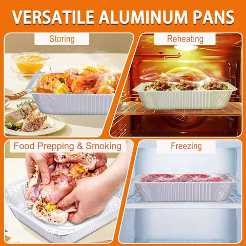 Heavy Duty Foil Pans 9x13 Disposable Deep Steam Table Trays Pack Of 30 For Cooking Baking Storing And Meal Prep Leak Resistant