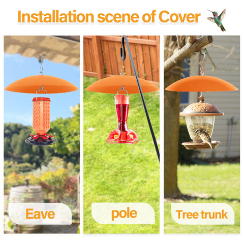 13 Inch Hummingbird Feeder Shade Cover Rain Shield Dome for Outdoor Bird Feeders Two Pack Terracotta Weather Guard