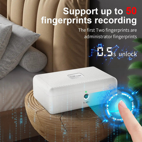 Biometric Fingerprint Safe Storage Box With Quick Access Dual Unlock Portable Cash And Jewelry Security Case Lock Box for Home