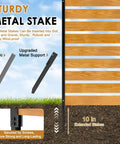 Wood Outdoor Privacy Fence Screen For Air Conditioner Unit, Trash Can Enclosure And Pool Gear, metal stake details.