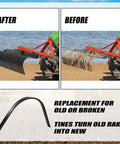 Before and after using Six Pack Heavy Duty Rock Rake Tines Replacement For Landscape Rakes One Inch By Five Sixteenth Inch