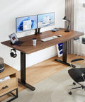 Electric Standing Desk Frame With Dual Motors 265 Lb Load Thick Automotive Grade Steel T Shaped Legs Fits Up To 90x31.5 Inch Desktops