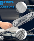 Car Interior Duster For Quick Cleanups In The Glovebox Lint Free Scratch Free Dashboards And Surfaces, microfiber strands in car.
