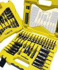 Open yellow case displaying Your Go To 61 Piece Impact Nut Driver Set With Magnetic Deep Nut Drivers For Drills Metric And SAE