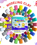 66 Color Modeling Clay Kit For Kids With Tools, Non Sticky Air Dry Clay, packaging and 66 colorful clay pieces
