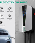 Level 2 EV Charger 48 Amp Indoor Outdoor With SAE J1772 Connector and NEMA 14 50 Plug 25 Ft Cable Start Charge Timer WiFi