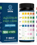 Ultimate 7 Way Aquarium Test Strips Fish Tank Water Test Kit For Freshwater And Saltwater Ponds 100 Count with color chart
