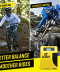 MTB Sag Tool Pro Digital Suspension Tuning Kit With One Person Axle Measurement for better ride control, shown on trail