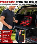 Portable case for Heavy Duty Nylon Trim Removal Tool Kit For Cars With Slick Pry Bars, organized and easy to carry.