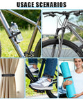 4 Pack Bike Rack Straps With Adjustable Wheel Stabilizers for securing bikes, curtains, pants, and yoga mats