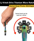 Quarter Inch Drive 90 Tooth Micro Ratchet With Full 252 Degree Swivel Head ergonomic handle demonstration