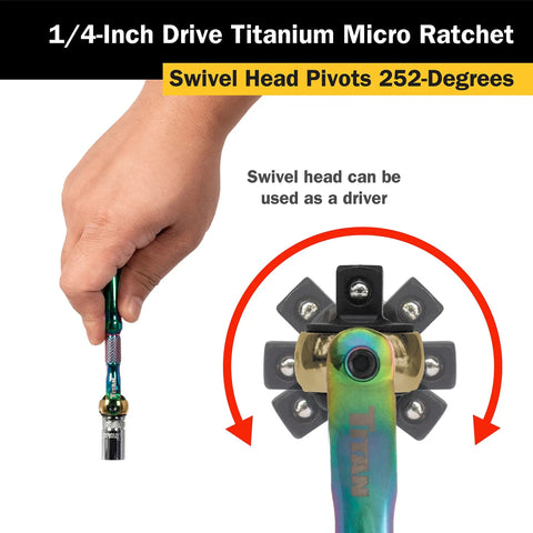 Quarter Inch Drive 90 Tooth Micro Ratchet With Full 252 Degree Swivel Head ergonomic handle demonstration