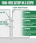 Chain Link Gate Drop Rod Kit One And Three Eighths Inch By Thirty Two Inch Cane Bolt For Single Or Double Gate setup steps