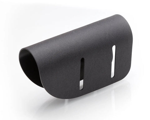 Close-up of Adjustable Kydex Cheek Rest Stock Riser For Scoped Rifle Black Ultra Lightweight Universal Fit, matte finish, angled view
