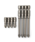 Pro Grade JIS Screwdriver Impact Bit Set Eight Piece With No 2 And No 3 Short And Long Bits For Quarter Inch Drive S2 Hardened Magnetic Bits Durable