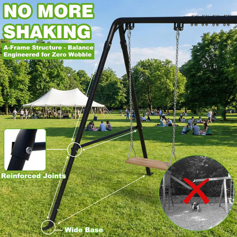Beefed Up Heavy Duty Porch Swing Stand With Adjustable Height A Frame For Outdoor Patio Garden Deck Holds 440 Lbs Universal Swing Frame