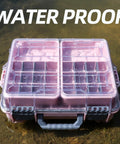 Universal Fishing Tackle Box With Two Small Tackle Trays And Removable Inside Compartments Waterproof floating in water