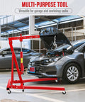 Heavy Duty 2 Ton Hydraulic Engine Hoist With Telescopic Boom And Six Smooth Roll Casters 4400 Pound in garage lifting engine.