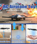 Dope Remote Control Foam Fighter Jet With Lights 360 Degree Flips And Stable Hovering Easy RC Airplane Toy product features.