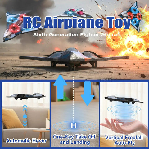 Dope Remote Control Foam Fighter Jet With Lights 360 Degree Flips And Stable Hovering Easy RC Airplane Toy product features.