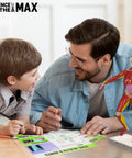 Father and son using Hands On Interactive Human Body Model With Fully Poseable Anatomy Figure 14 Inch Tall Anatomy Kit
