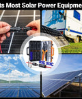Pro Grade Solar Crimp Tool Kit With Ratcheting Crimper, 10 Pairs MC4 Connectors And 2 Wrenches overview with solar panels