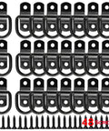 24 Pack Heavy Duty D Rings Tie Down Anchors Built Different With Swiveling Mounts Rugged Quarter Inch Steel Lashing Hooks arranged with 48 screws.