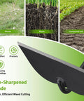 Heavy Duty Garden Draw Hoe With 60 Inch Handle For Easy Weeding And Tilling Stand Up Garden Tool with pre-sharpened blade detail