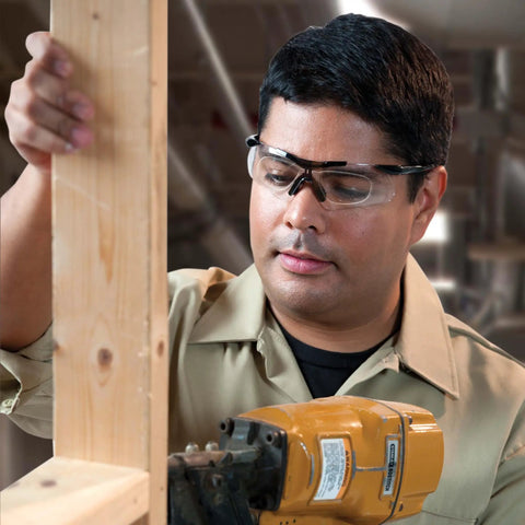 Nemesis Safety Glasses With Rx Inserts, Clear Anti Fog Lenses In Black Frame, All Day Comfy Fit For Indoor Work