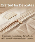 Mesh Hanging Closet Organizer And Polyester Bra Underwear Storage Hanger Ultra Slim Vertical Lingerie Bag with mesh and zipper.