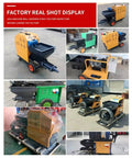 Upgrade Your Construction Game With This High Performance Electric Plaster Sprayer Machine And Mortar Pump displayed in factory setting.