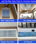Cut To Fit 20x90 Air Filter Material MERV 8 Electrostatic Vent Filter installation in home and RV ceiling and wall vents.