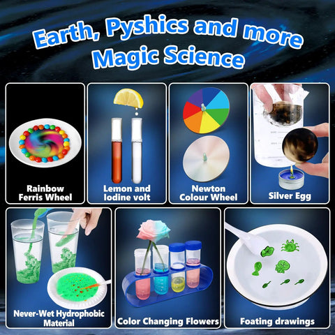 Educational experiments from 250 Plus Science Experiments Kit For Kids, Chemistry Set And STEM Projects, Volcano Scientist Kit.