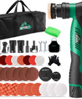Cordless Car Buffer Polisher Kit With Dual Action And Rotary Modes, 1 Inch And 3 Inch Heads, accessories and storage bag