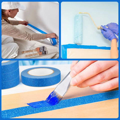 Blue Painters Tape Bulk 72 Rolls 1 Inch Wide By 55 Yards Each No Residue Masking Tape in various painting applications
